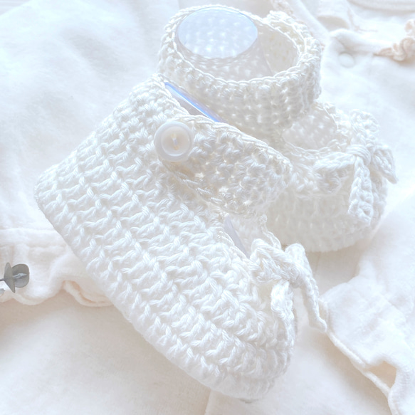 嬰兒禮物/生日禮物 柔軟可愛的有機棉嬰兒鞋 第3張的照片