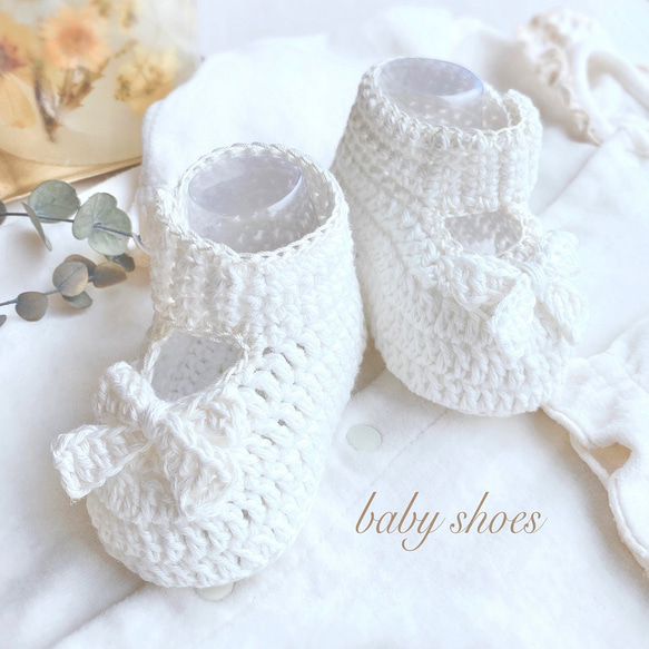 嬰兒禮物/生日禮物 柔軟可愛的有機棉嬰兒鞋 第2張的照片