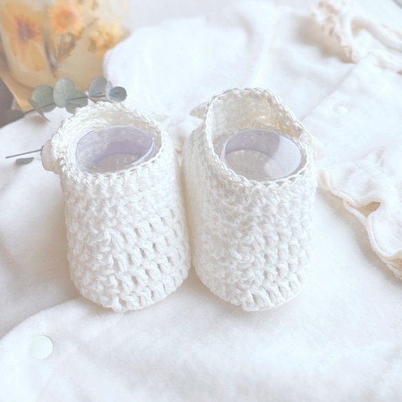 嬰兒禮物/生日禮物 柔軟可愛的有機棉嬰兒鞋 第5張的照片