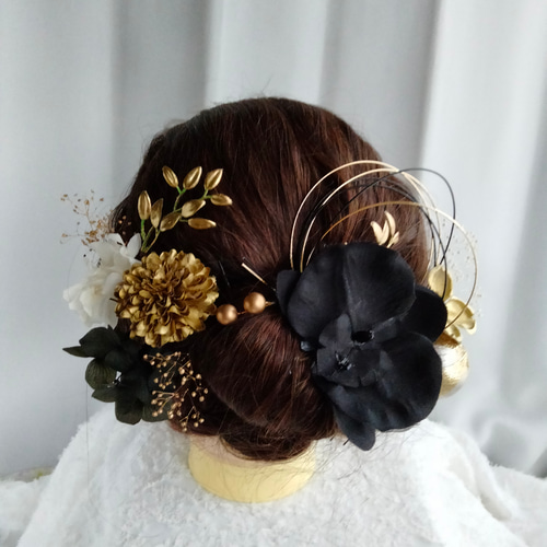 ゴールドの髪飾り 髪飾り 成人式 成人式髪飾り 卒業式 卒業式髪飾り