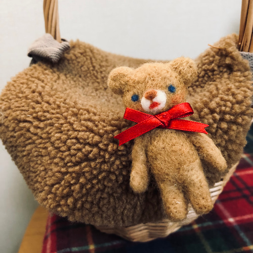 もこクマのブローチ（受注販売） 羊毛フェルト ふわ*もこ 通販 6877739