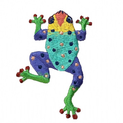 アップリケワッペン カラフルかえる フロッグ 蛙 カエル  UI ツリーフロッグ w-0566 1枚目の画像