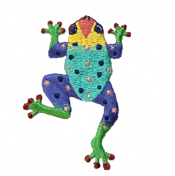 アップリケワッペン カラフルかえる フロッグ 蛙 カエル  UI ツリーフロッグ w-0566 1枚目の画像