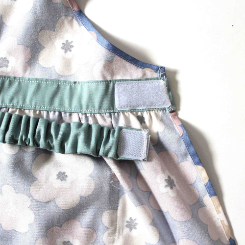 100～160 北欧風花柄エプロンセット（フリル、キッズ、子供