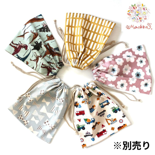 ハンドメイド女の子エプロン　北欧小花柄 グレー色 100～160 北欧風花柄エプロンセット（フリル、キッズ、子供