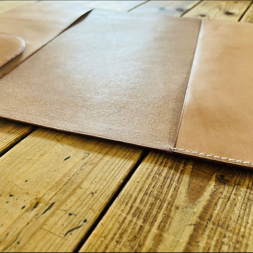 ハンドメイド 栃木レザー 総手縫い ナチュラル A4 ノート ハンドメイド 栃木レザー 総手縫い ナチュラル A4 ノート