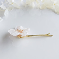 【生花】【受注制作】Everpink. こだわりの花びらで仕上げた本物の桜の髪飾り／ヘアピン 6枚目の画像