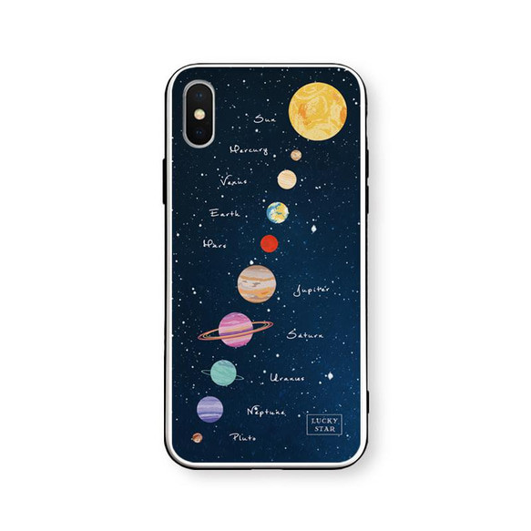 太陽系★Solar System【強化ガラス × TPUケース】iPhoneケース 1枚目の画像