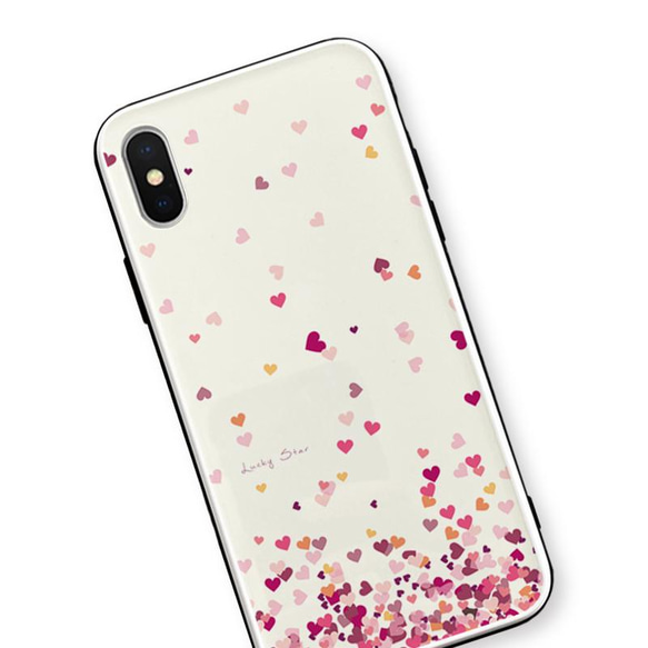 Flying Heart♡クリーム【強化ガラス × TPUケース】iPhoneケース 3枚目の画像