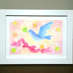 原画】『冒険の旅へ』（鳥の絵 ガラクタ アンティーク 森林
