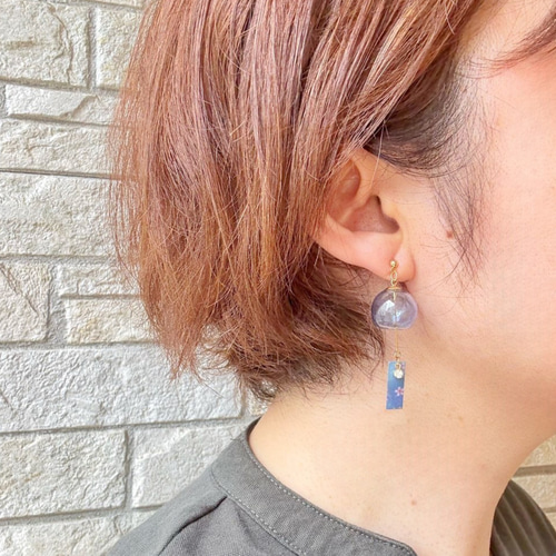 人気No.1】大人可愛い ビードロの 風鈴ミニチュアピアス