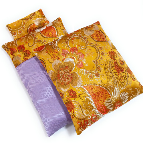 新作☆《流麗金糸花柄 豪華絢爛金襴 お財布布団》風水で運アップ♪金色