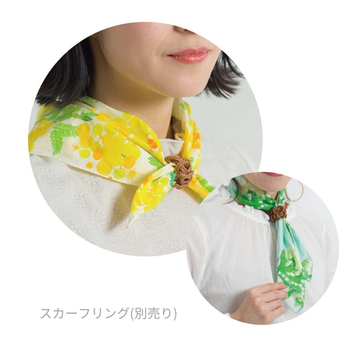 水彩画のスカーフハンカチ「チューリップ」 ハンカチ・手ぬぐい miyaco