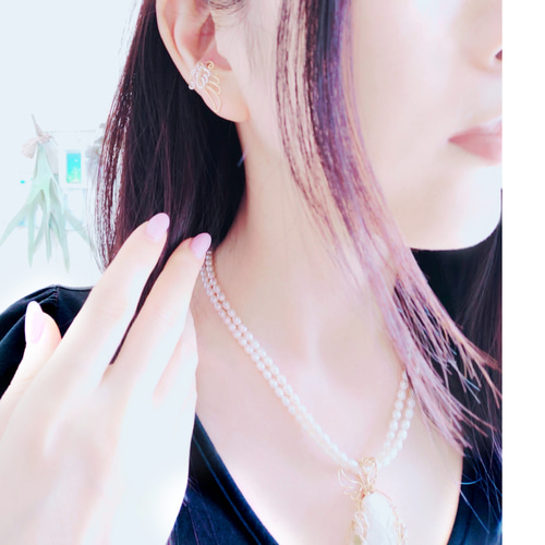 【華やかエレガント】イヤーアクセサリー エレガントシングルイヤーカフ | LYRA | 金属アレルギー対応