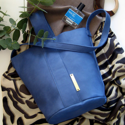 バケット ブルー 本革製 バケツ型バッグ バケツバッグ yucchino