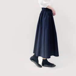 ★残1枚★販売終了SALE★30%OFF★ 大人ピンドット 紺 白 ロングスカート 綿 ●STELLA-NAVY● 3枚目の画像