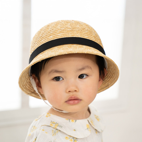 グラン Gland 麦わら帽子 クロッシェ 子供・キッズ用 ブラック グラン Gland 麦わら帽子 クロッシェ 子供・キッズ用 ブラック
