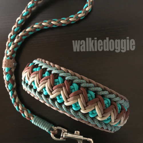 パラコード手編み幅広首輪#478 中型犬〜超大型犬向き ハーフチョーク