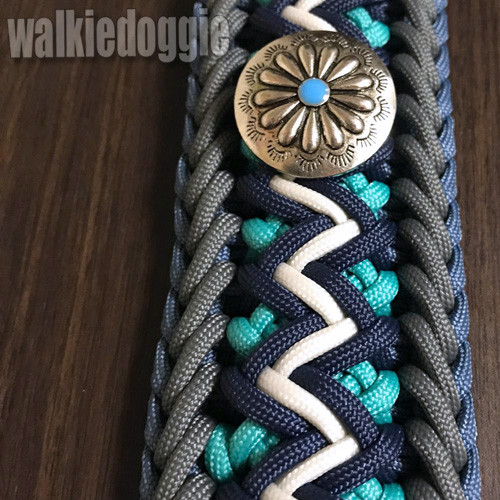 パラコード手編み幅広首輪#478 中型犬〜超大型犬向き ハーフチョーク