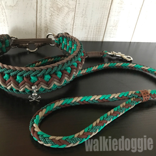 パラコード手編み幅広首輪#478 中型犬〜超大型犬向き ハーフチョーク