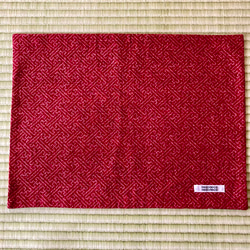 30×40ランチマット 椿柄(赤×キナリ) 5枚目の画像