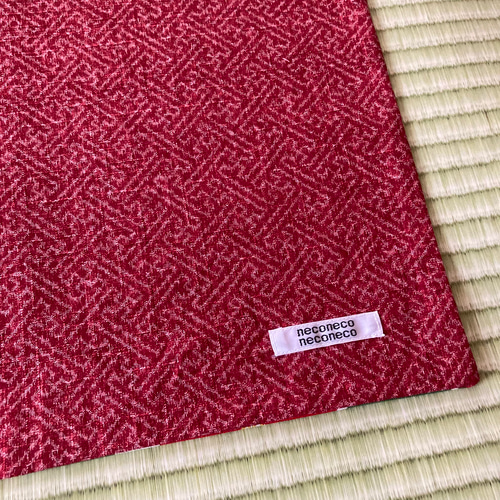 30×40ランチマット 椿柄(赤×キナリ) ランチョンマット