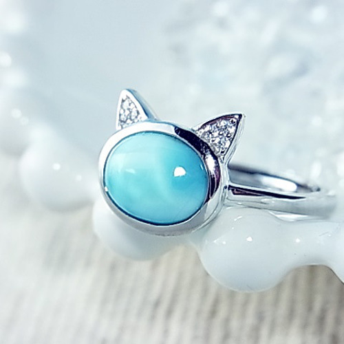 ☆プレゼントにピッタリ☆にゃんプチ＠ラリマー◇キラキラお耳が可愛い