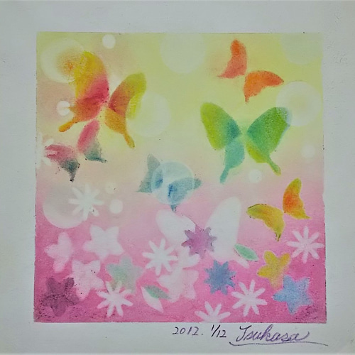 パステルアート＆コラージュ 春のワルツ パステル画原画 絵画