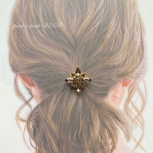 Creema限定】スワロフスキー®︎ ヘアゴムorポニーフック clématite  