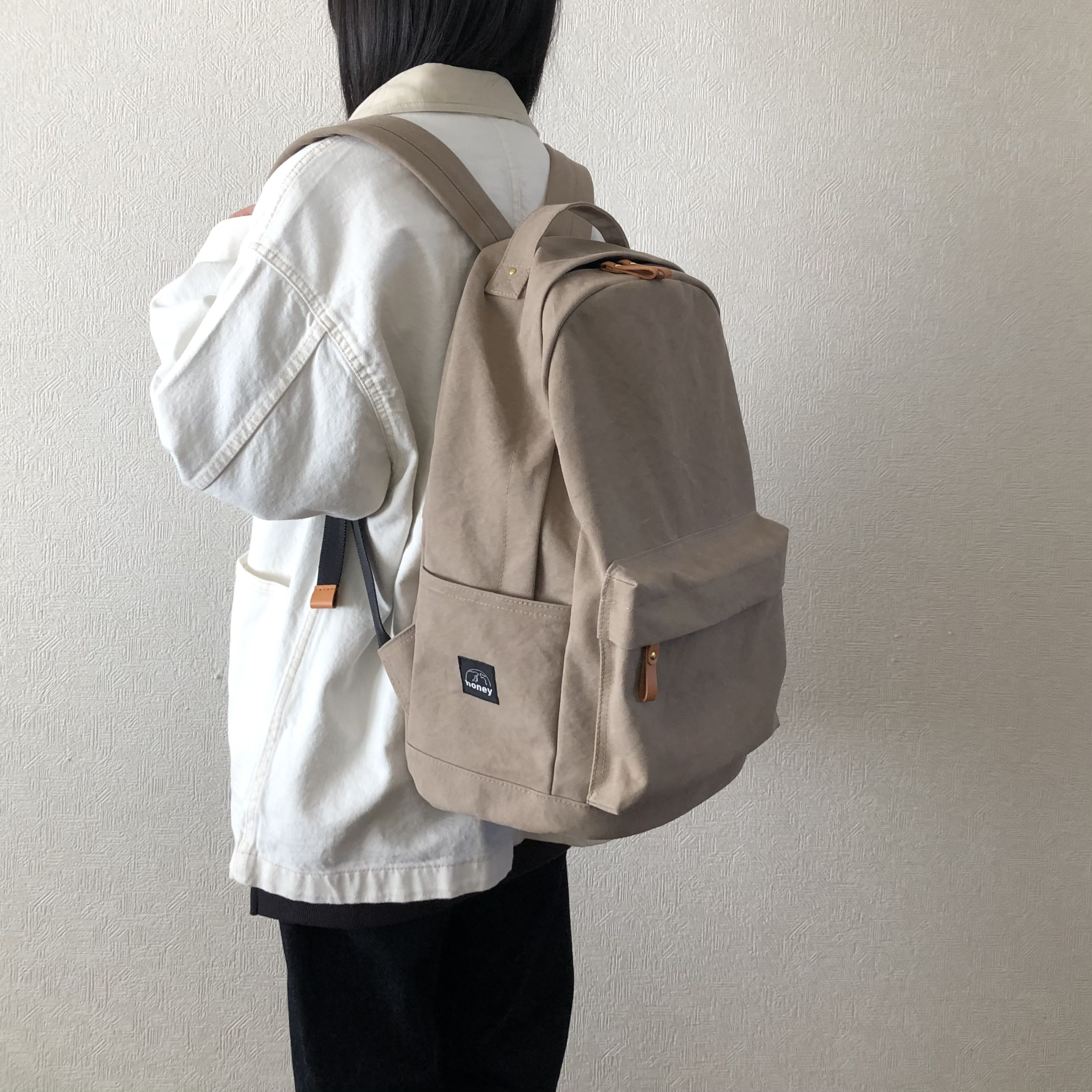 ベージュ リュック リュック【Lサイズ】ベージュ リュック・バックパック honey 通販