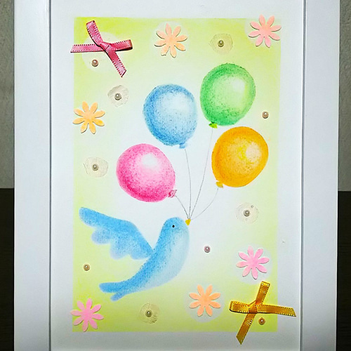 パステルアート 青い鳥と風船 パステル画原画 お祝 プレゼント ギフト 絵画 T's Arts 通販|Creema(クリーマ) 6931564 パステルアート 青い鳥と風船 パステル画原画 お祝 プレゼント ギフト 絵画 T's Arts 通販|Creema(クリーマ) 6931564