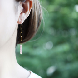 14KGF淡水珍珠和手術不銹鋼鏈條長耳環~Nina 第4張的照片