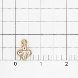 真鍮製チャーム CZ付クロス ゴールド  1ヶ 2210278BRC 2枚目の画像