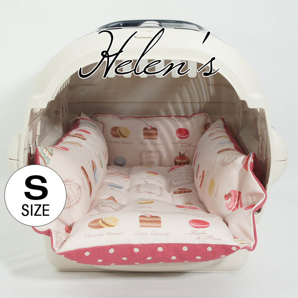 【送料*無料】キャリークッションベッド/クレートクッション マカロンピンクドット　Sサイズ