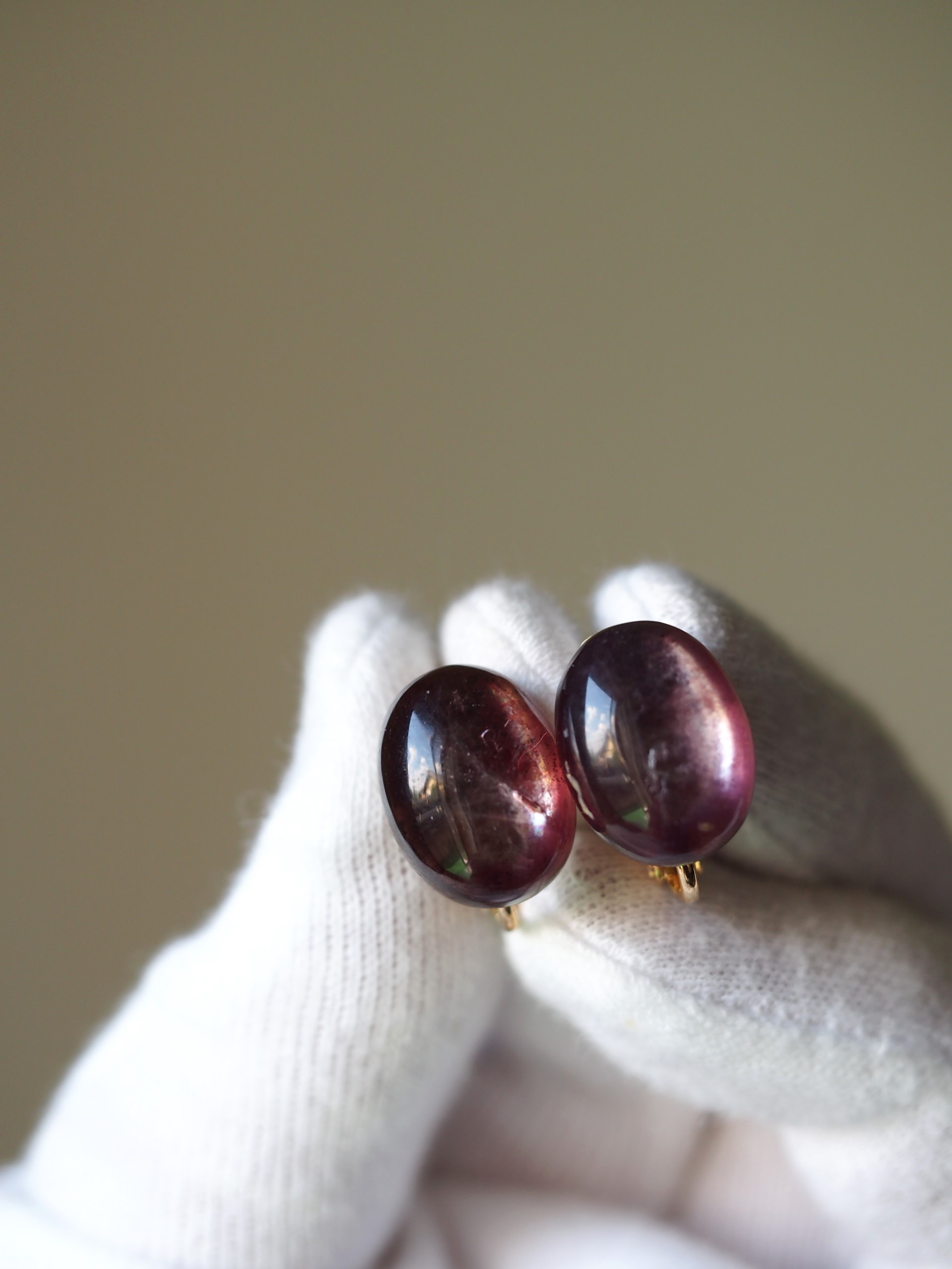 レピドライト16 　イヤリング(ワインレッド・ライトパープル） 4,830円