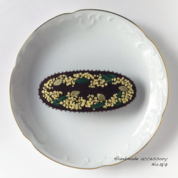 ミモザの刺繍バレッタ バレッタ みずな 通販 6943855｜Creema(クリーマ)