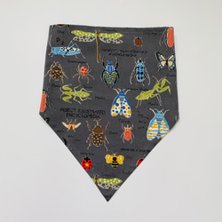 昆虫柄☆こどもエプロン100〜110サイズ、三角巾、巾着の3点セット 6枚目の画像