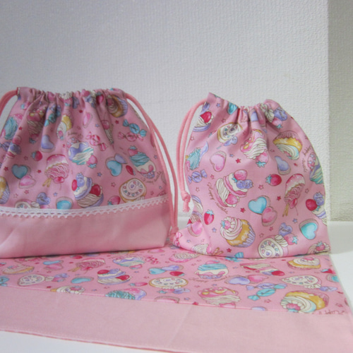 カラフル☆アニマルドット ランチョンマット お弁当袋 コップ袋