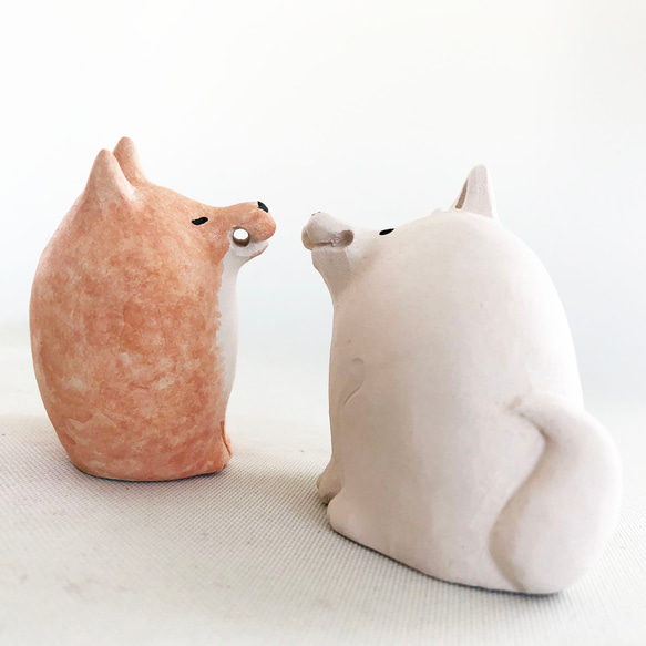 [受注制作]あ〜。うん。柴犬　（素焼き　楽焼きの柴犬） 5枚目の画像