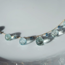 頂級品質！ K18 大號海藍寶石水滴吊帶圍脖項鍊 ~ Arianna 第9張的照片