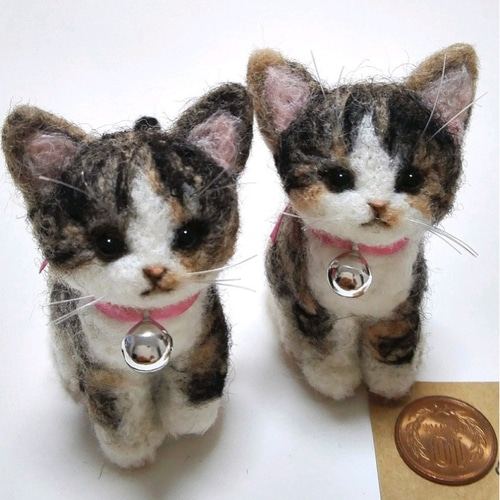 手のひらペット　うちの子　ペット　羊毛フェルト　マスコット　プレゼント ◾受注制作・猫うちの子オーダー・羊毛フェルト猫（手のひらサイズ