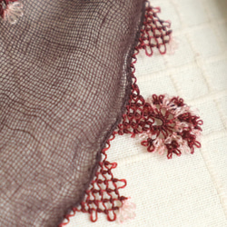 [OUTLET Made in Cappadocia] OYA needlelace scarf Burgandy 第4張的照片