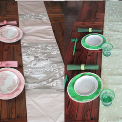 帯リメイク テーブルランナー ［佐賀錦花文様］ その他インテリア雑貨