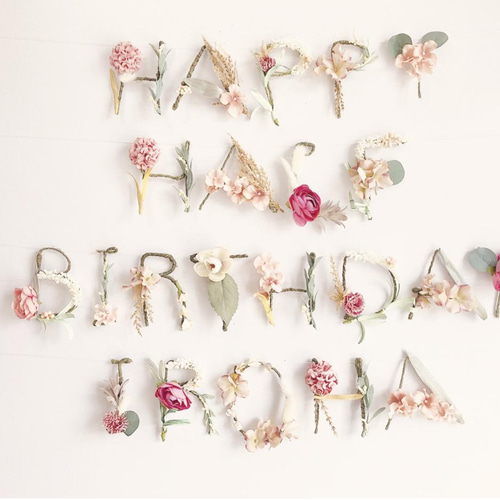 ピンク］HAPPY BIRTHDAY バースデーガーランド フラワー