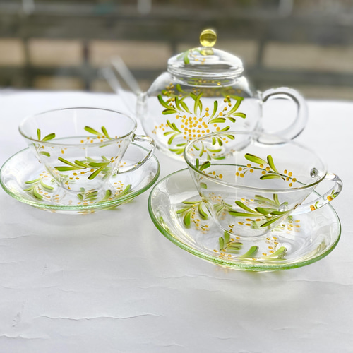 予約販売】特集掲載【花咲くティーセット・ミモザ】ハリオの名