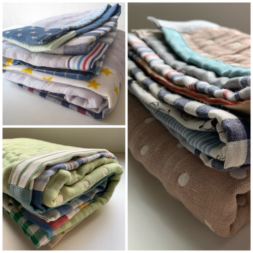 handmade! 6重ガーゼブランケット オーダー承ります。（ドット