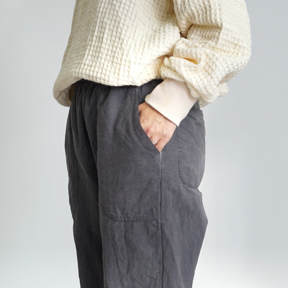 薩魯埃爾褲子/灰色/三河紡織 第6張的照片