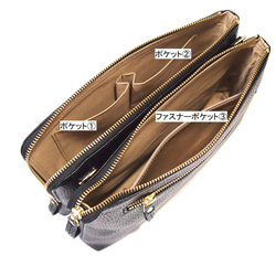 ★手工製作★日本製造★真皮★錢包★大號L型拉鍊★斜背包★海軍藍★智慧型手機★ 第8張的照片