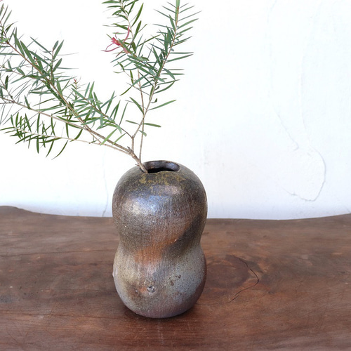 備前焼 花入れ h3-034 一輪挿し・花瓶・花器 宗兵衛窯 古川宗之輔 通販