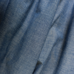 岡山デニム きれいな水色 シャンブレー ギャザー ロングスカート ブルー ●LICO● 2枚目の画像